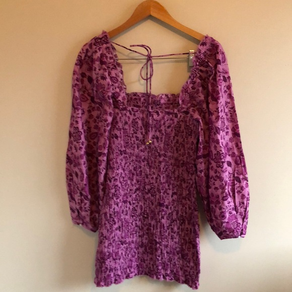 Free People Smoke It To Me Rushed mini floral dress - Picture 8 of 9